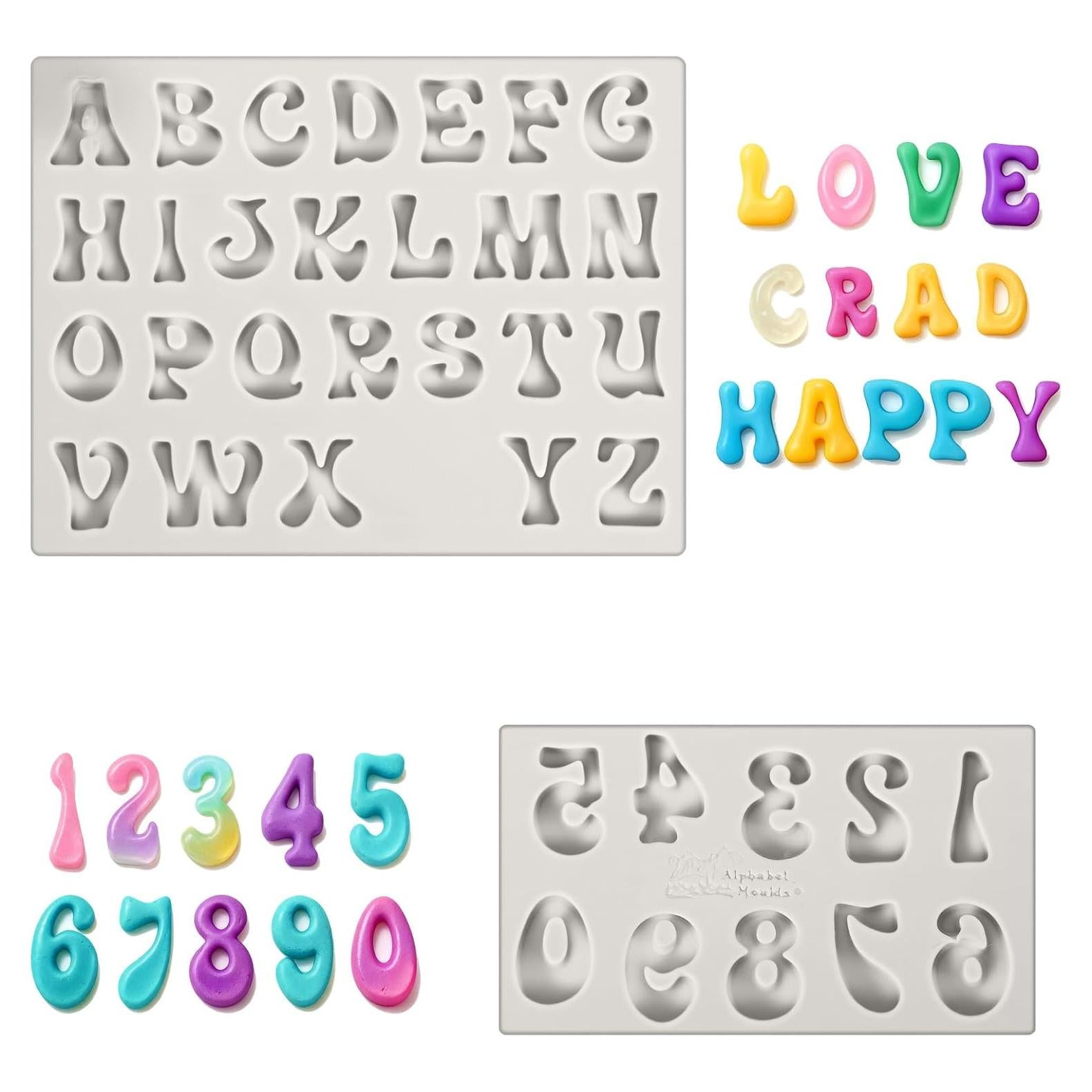 Moldes de Silicona APLZGMG para Letras y Números 26+10