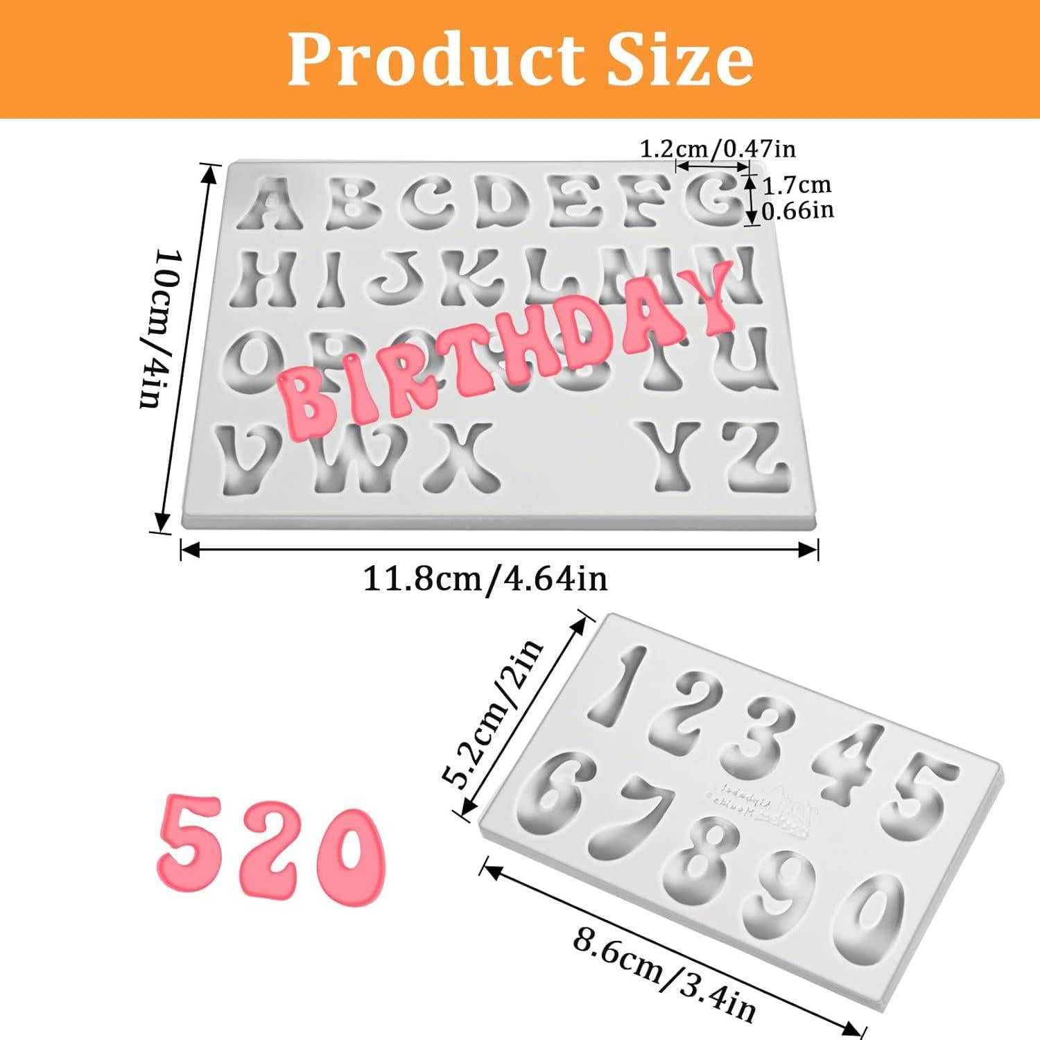 Moldes de Silicona APLZGMG para Letras y Números 26+10