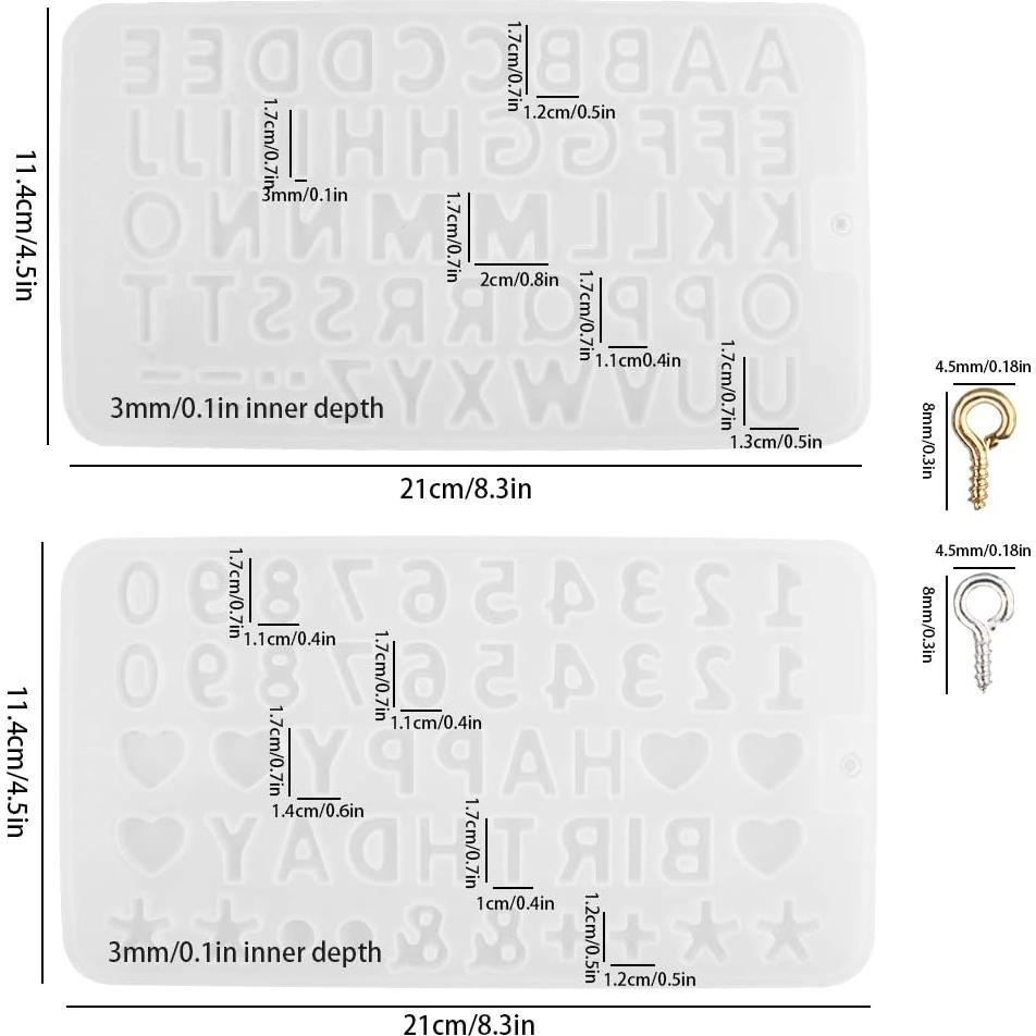 Molde de Silicona Tomorotec para Letras y Números 3D - 200 Piezas