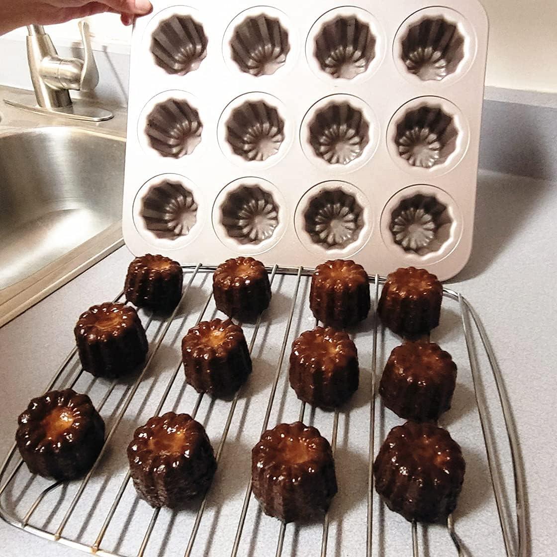 Molde para Canelé JRVT 12 Cavidades Antiadherente Dorado