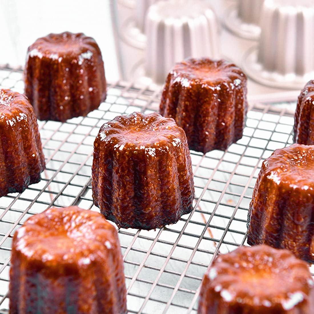 Molde para Canelé JRVT 12 Cavidades Antiadherente Dorado