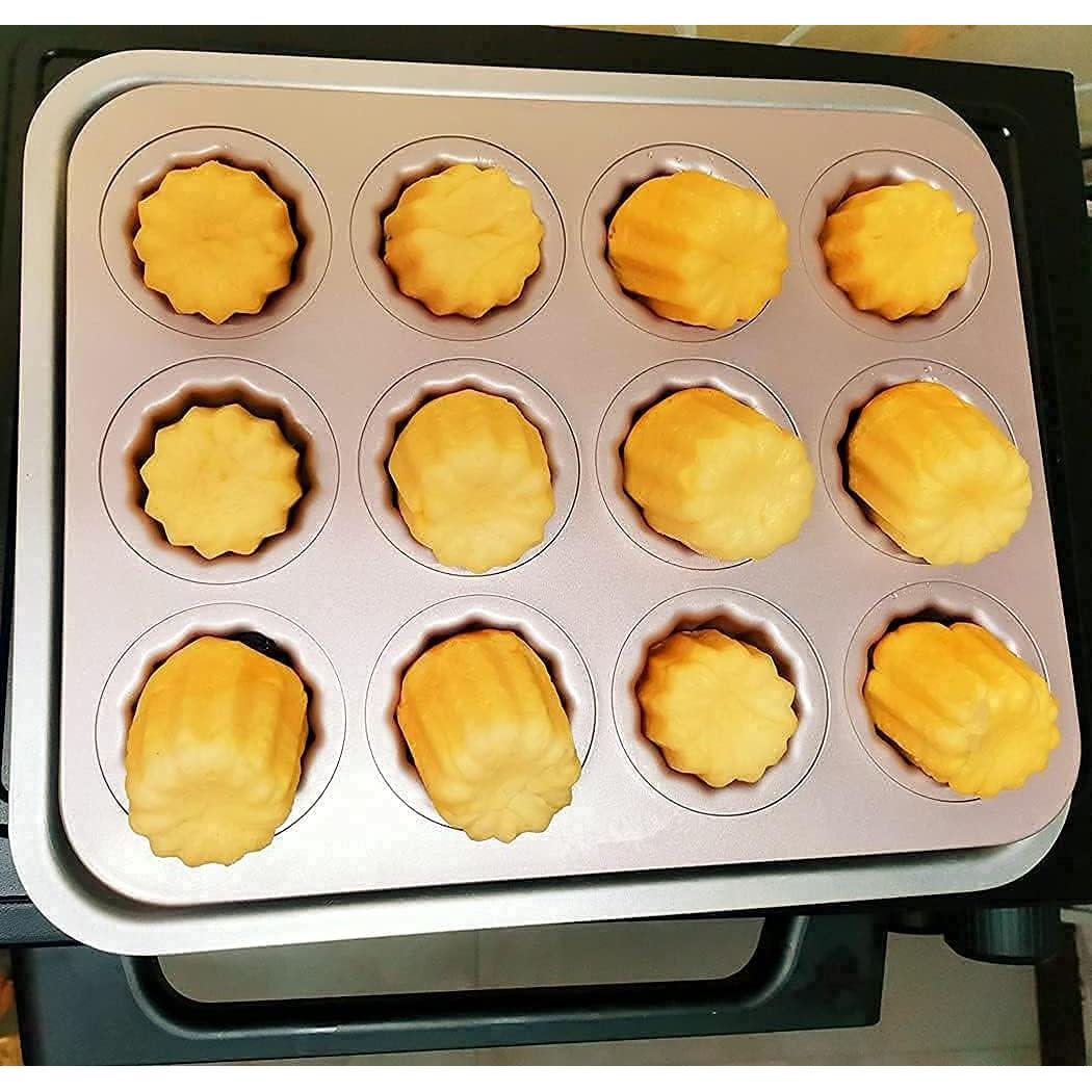 Molde para Canelé JRVT 12 Cavidades Antiadherente Dorado