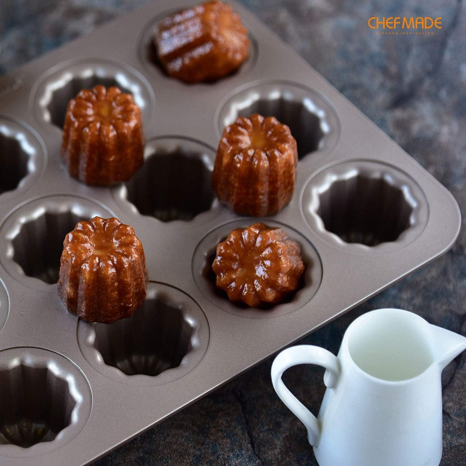 Molde para Pastel Canelé CHEFMADE 12 Cavidades Antiadherente