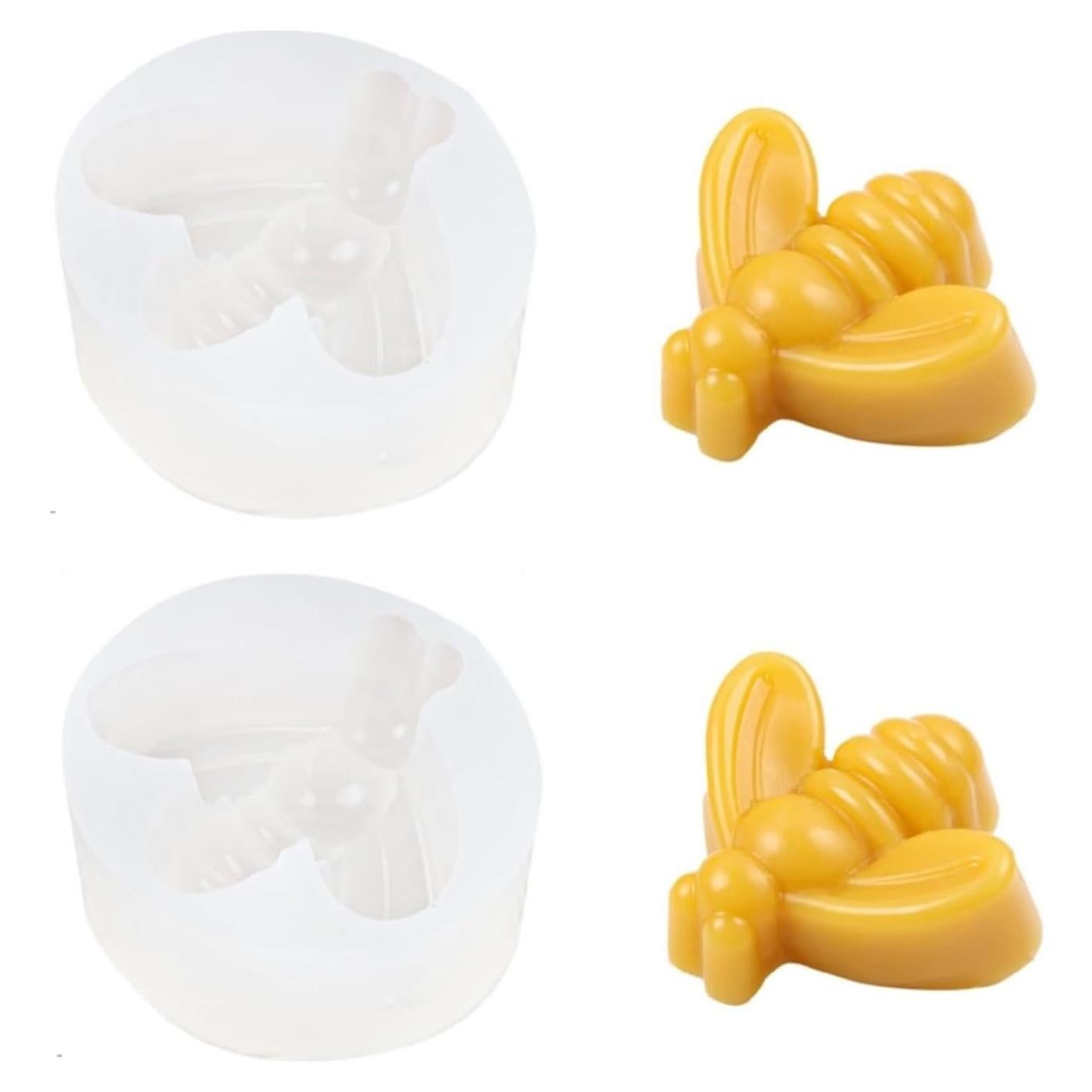2 Piezas Molde de Vela 3D de Abeja Zohuyar - Silicona