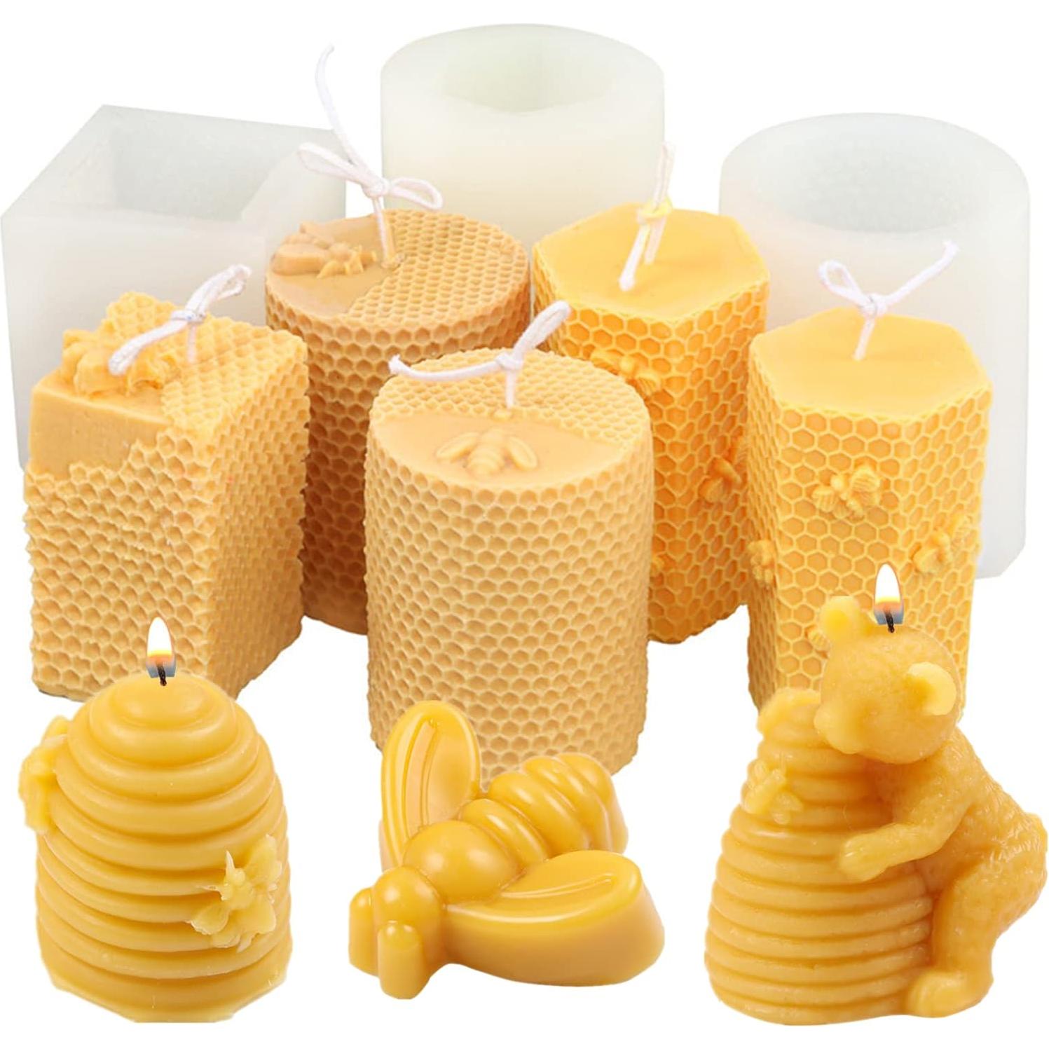 2 Piezas Molde de Vela 3D de Abeja Zohuyar - Silicona