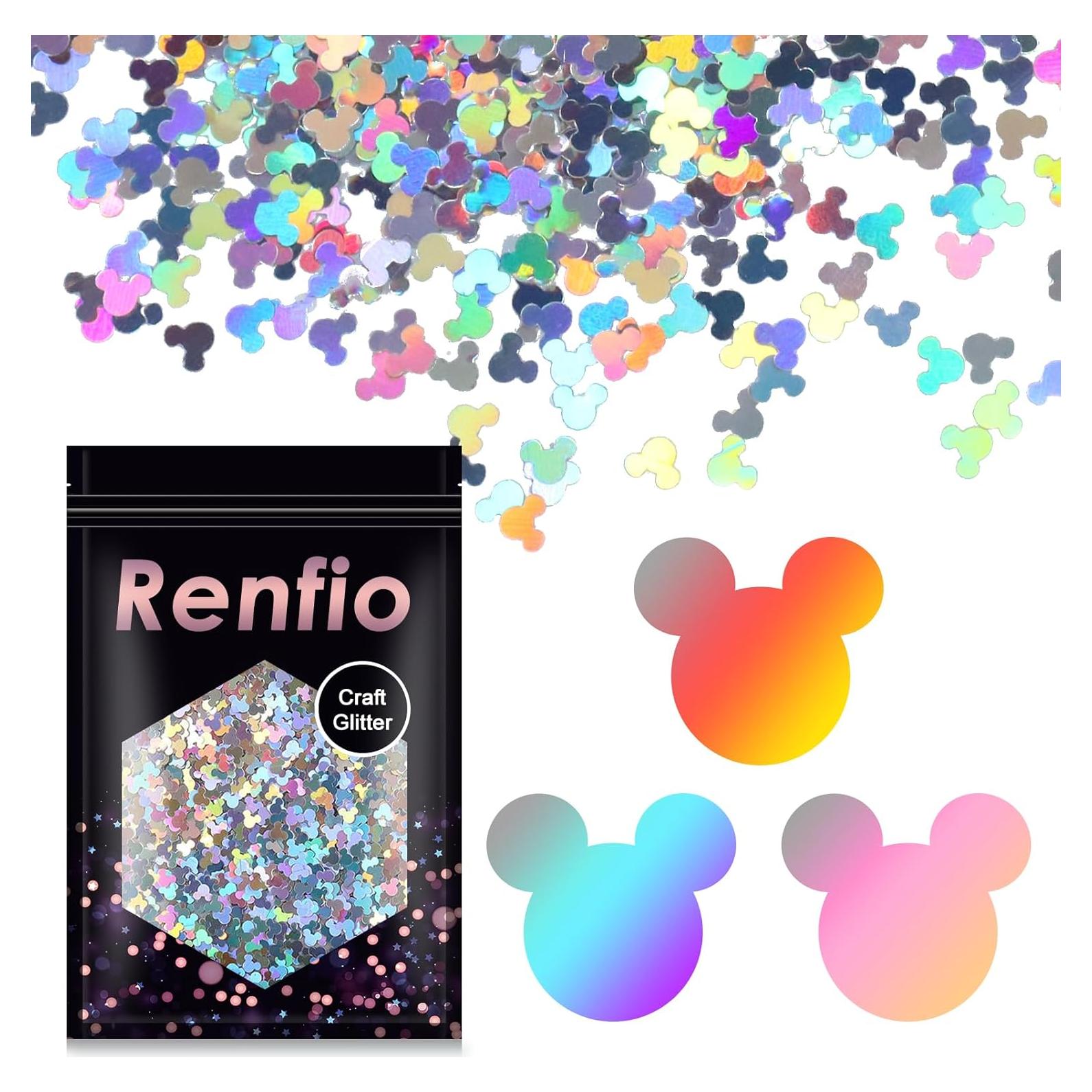 Confeti Holográfico Mickey Mouse Renfio 50g Brillantina Plata