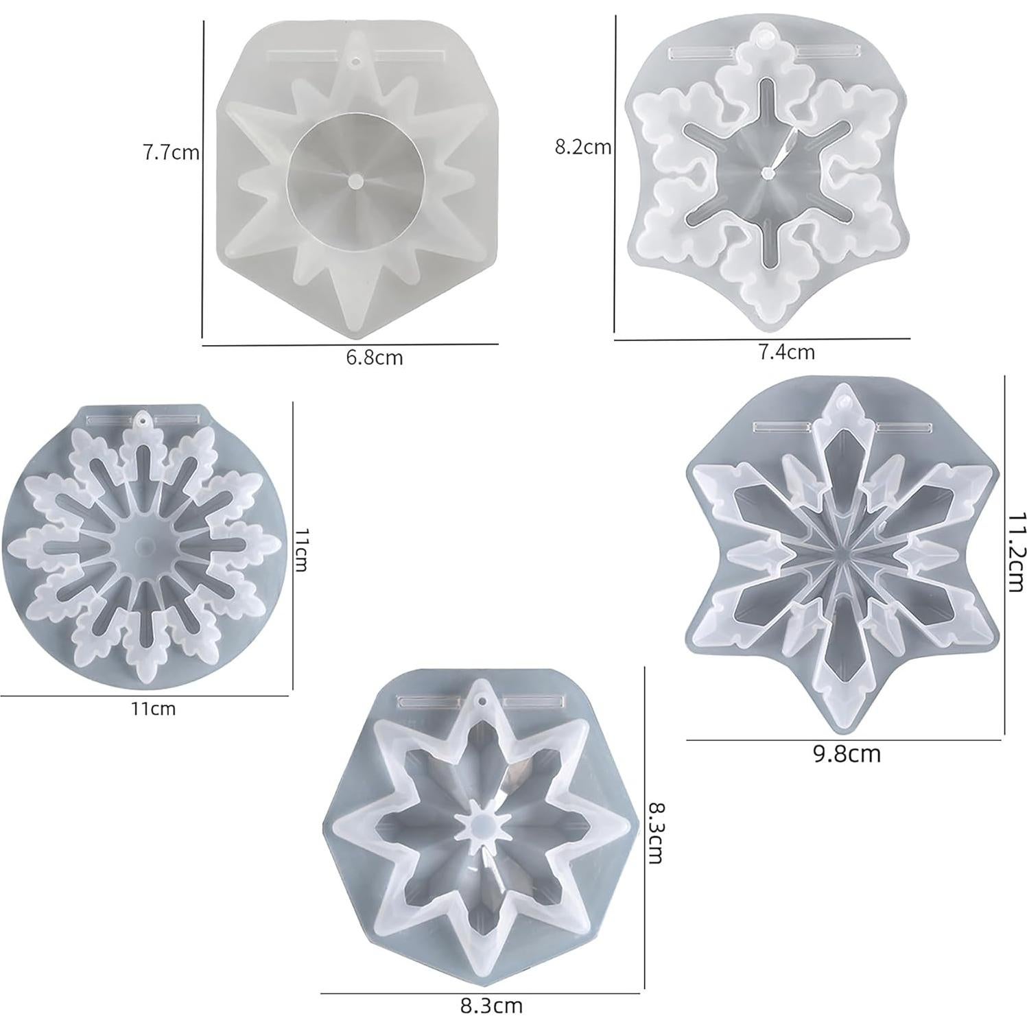 Paquete de 5 Moldes de Silicona ESEDAGE para Resina y Velas
