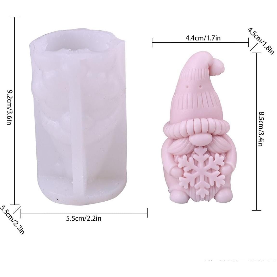 Molde de Silicona Gnomo 3D Vexorion para Velas y Jabón