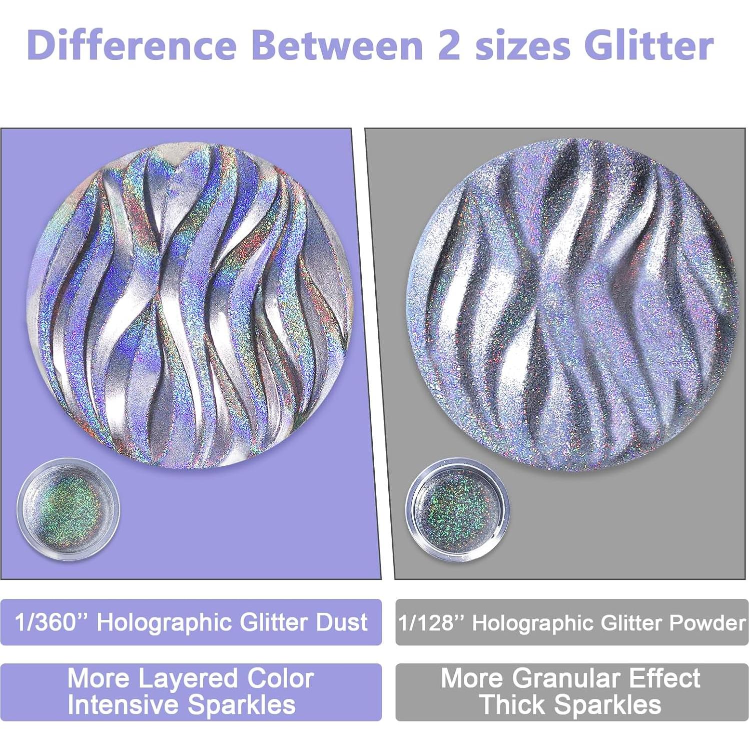 Polvo Brillo Holográfico Renfio 80g Plateado para Manualidades