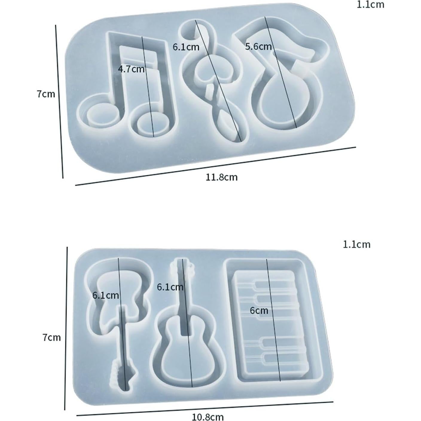 Moldes de Silicona para Resina Mulukaya 2 Pcs 10x7cm
