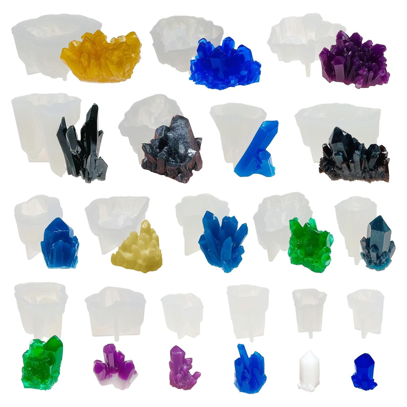 Woohome 18 PCS Moldes de Silicona para Resina Cristal