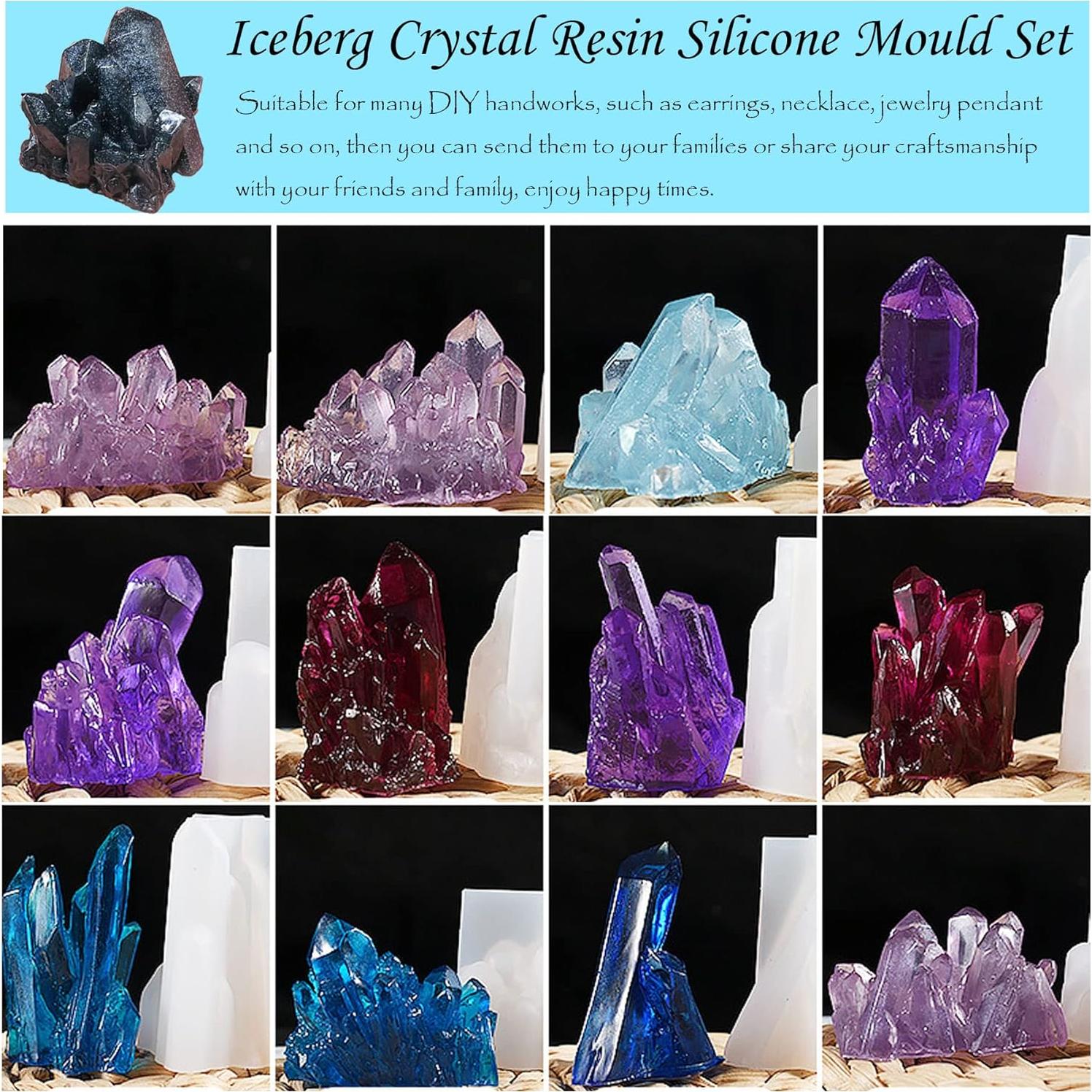 Woohome 18 PCS Moldes de Silicona para Resina Cristal