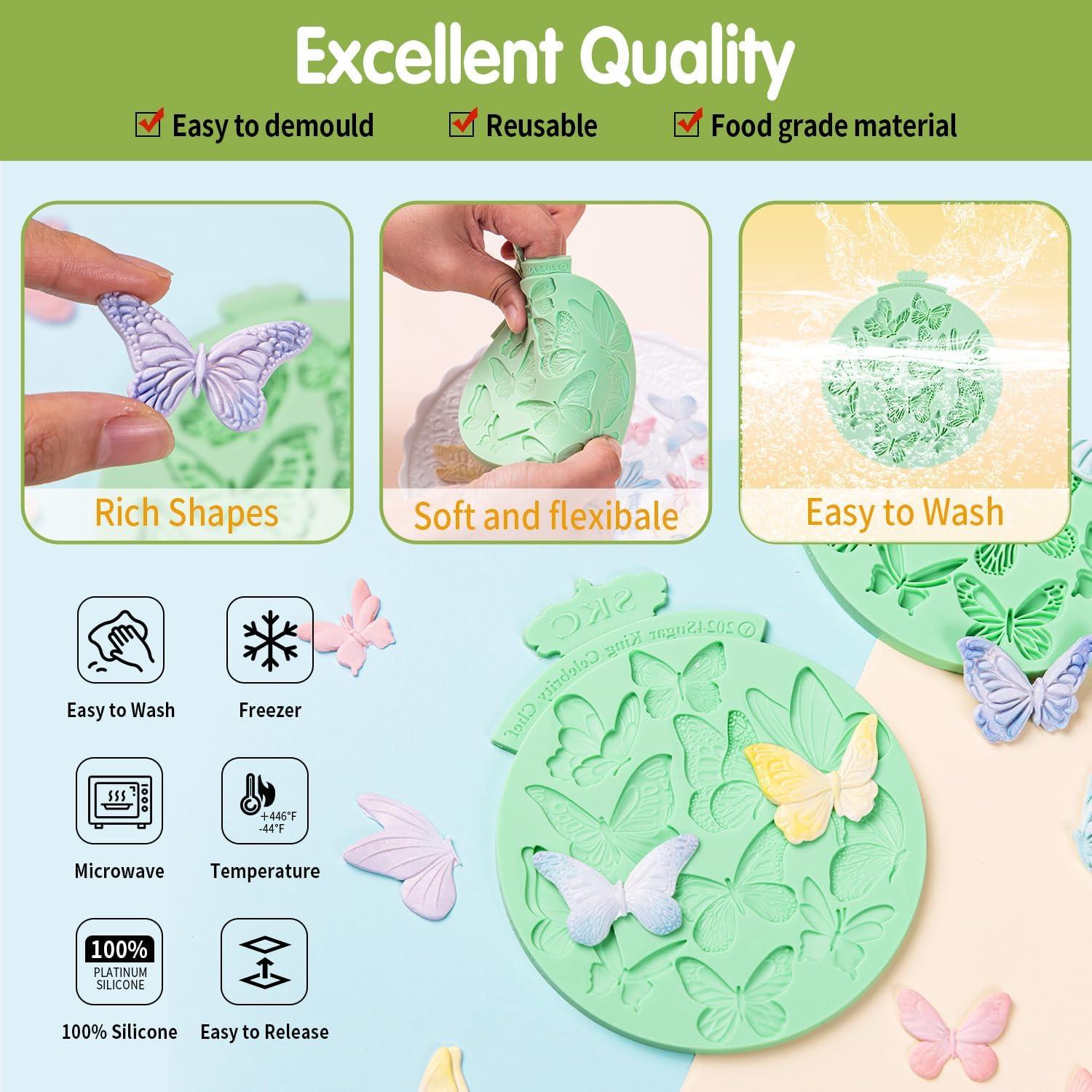 Molde de Silicona Mariposa KALAIEN - 2 Piezas Reutilizables