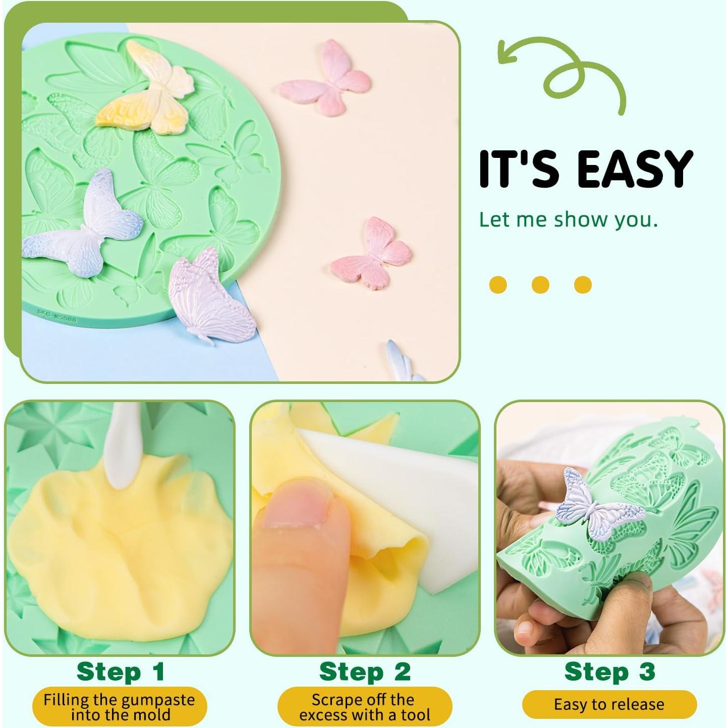 Molde de Silicona Mariposa KALAIEN - 2 Piezas Reutilizables