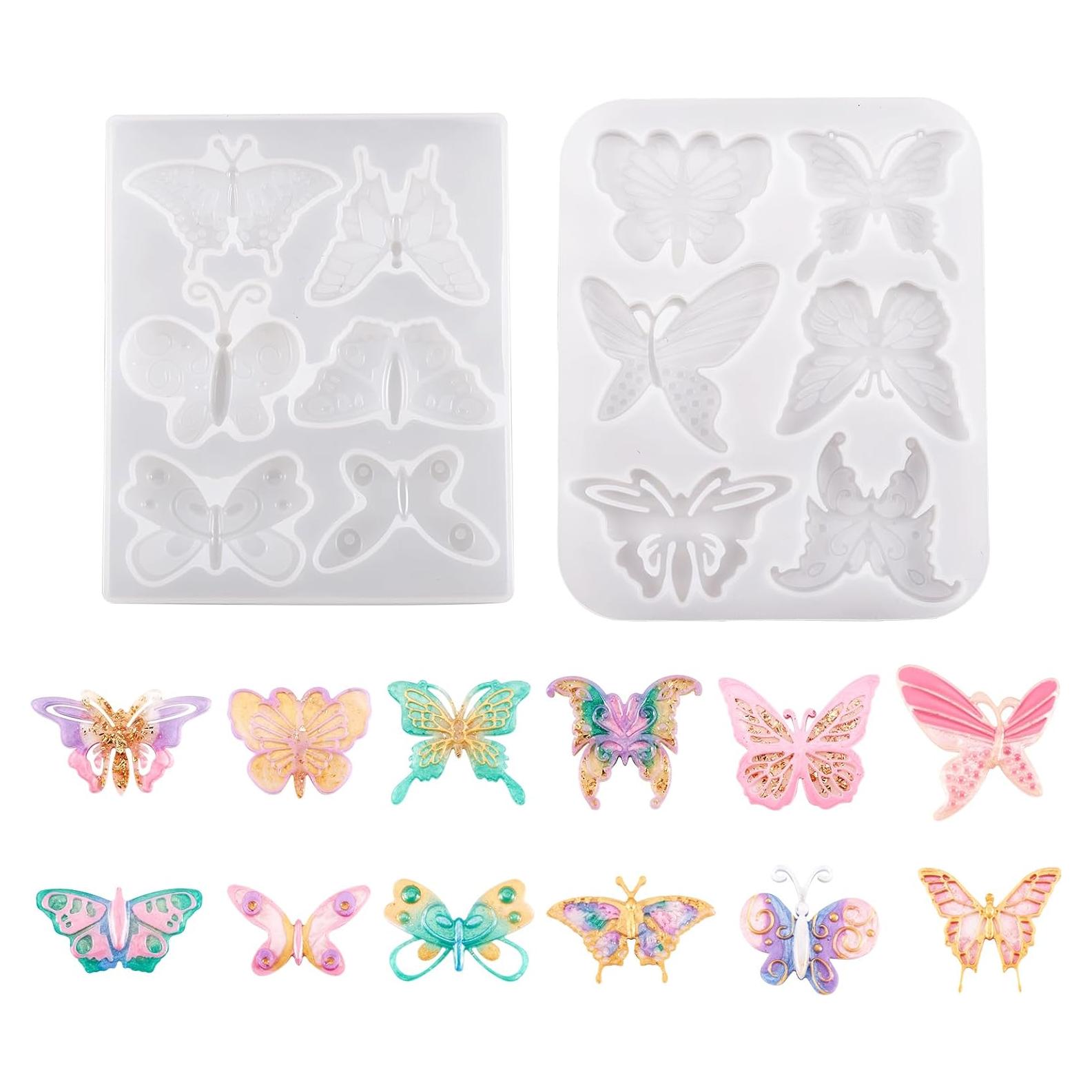 Moldes de Silicona Mariposa Boutigem 2 Piezas para Resina