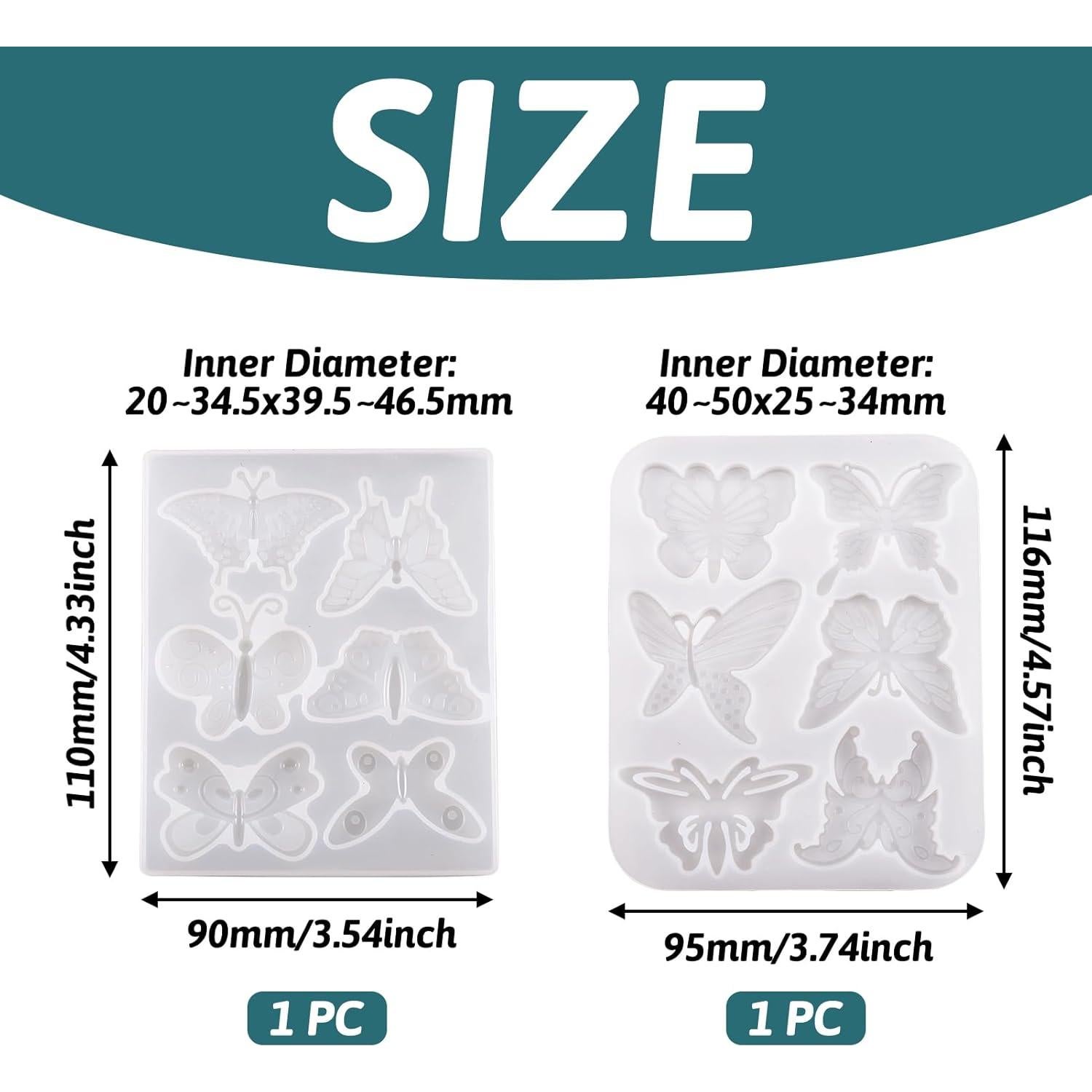 Moldes de Silicona Mariposa Boutigem 2 Piezas para Resina