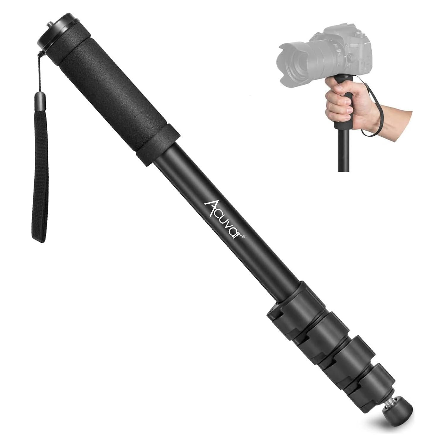 Monopod Acuvar 157 cm con correa y 4 secciones extensibles