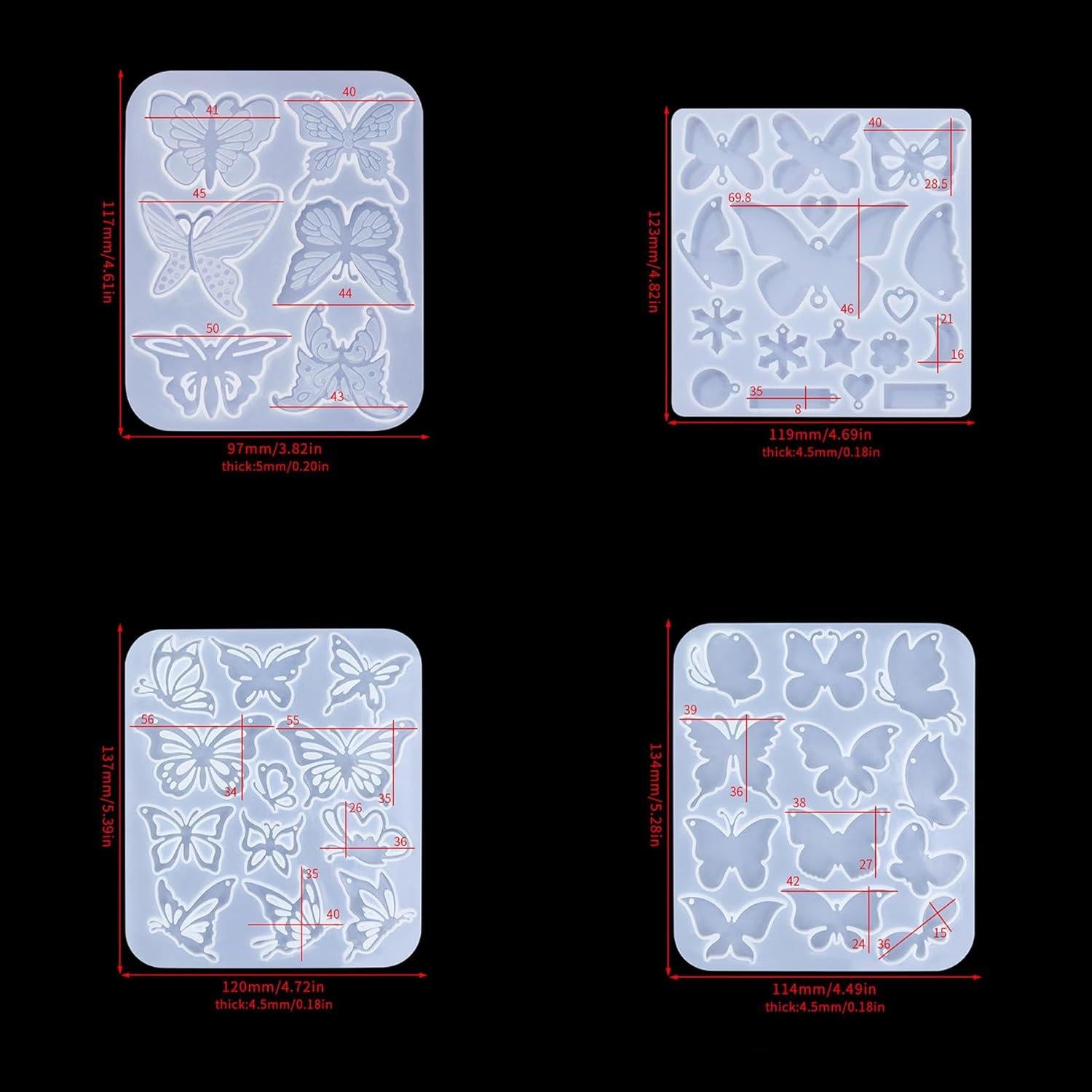 Moldes de Silicona para Aretes de Resina GULELAYAR 2 Piezas