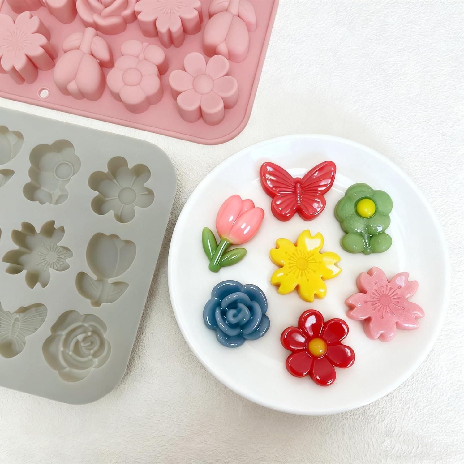 Moldes de Silicona Sofliym para Chocolates y Caramelos 12 Cavidades