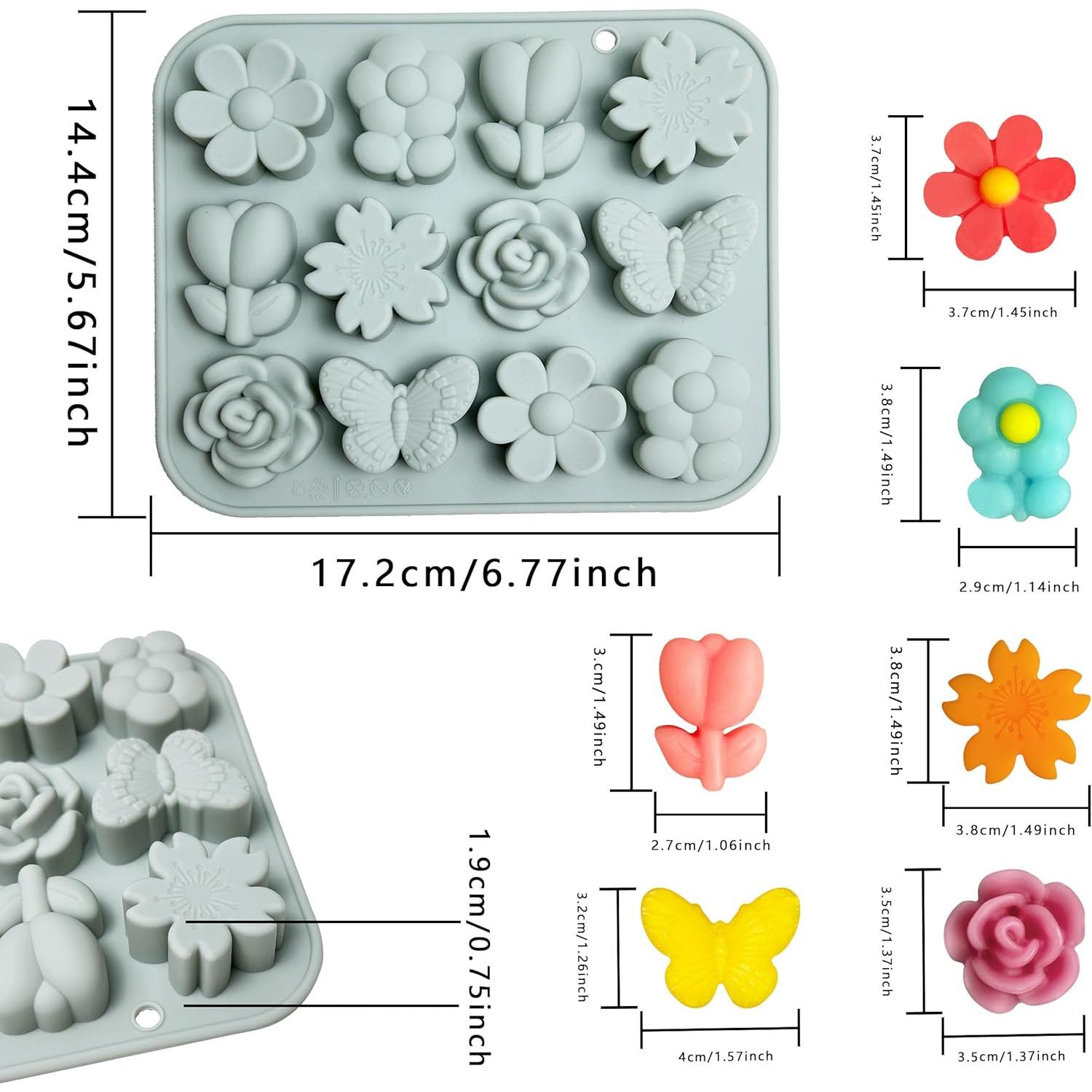 Moldes de Silicona Sofliym para Chocolates y Caramelos 12 Cavidades