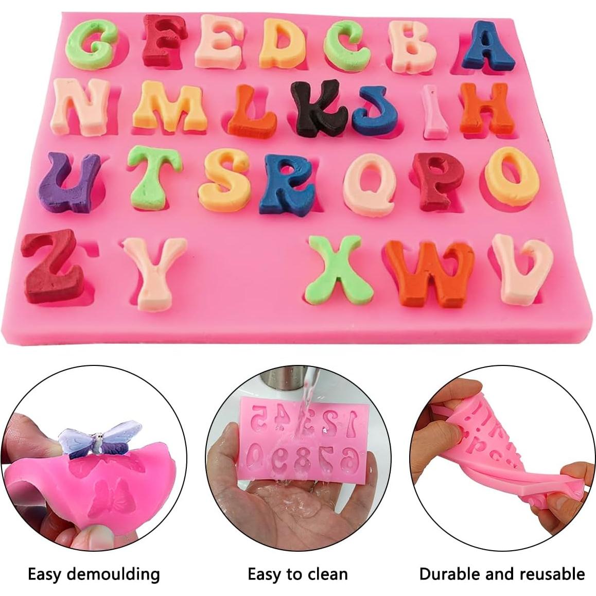 5 Moldes de Silicona para Fondant lyfLux - Letras y Mariposas