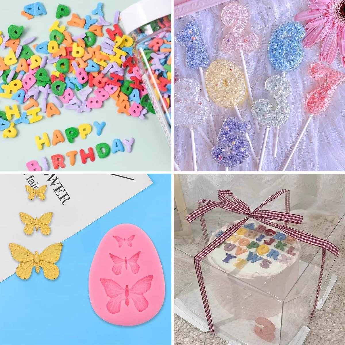 5 Moldes de Silicona para Fondant lyfLux - Letras y Mariposas