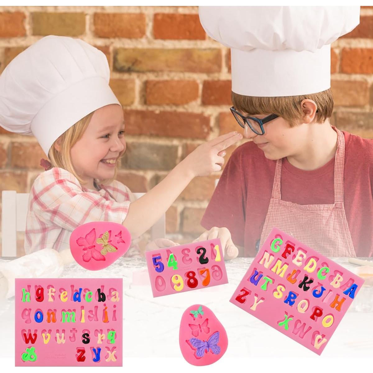 5 Moldes de Silicona para Fondant lyfLux - Letras y Mariposas