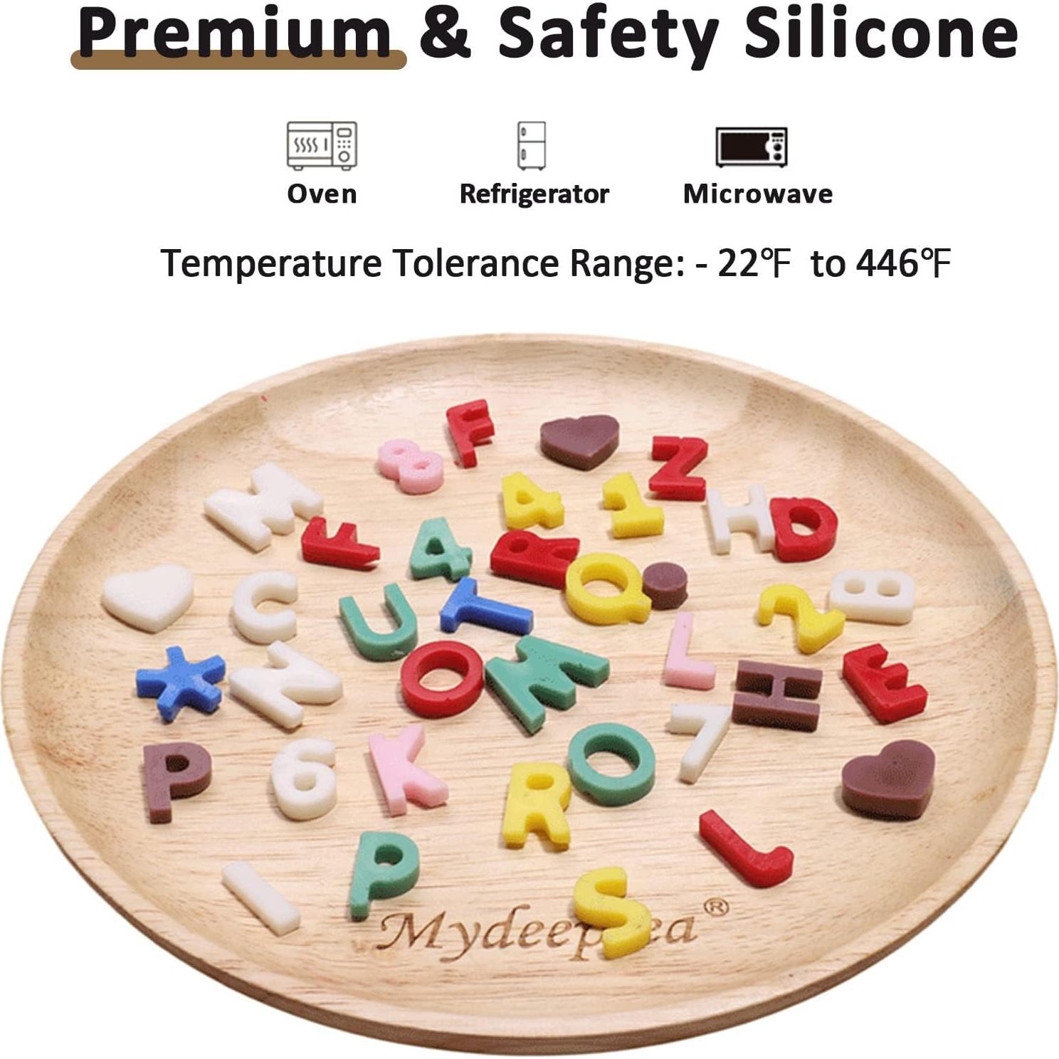 Set de 4 Moldes de Silicona para Letras y Números LIOUCBD