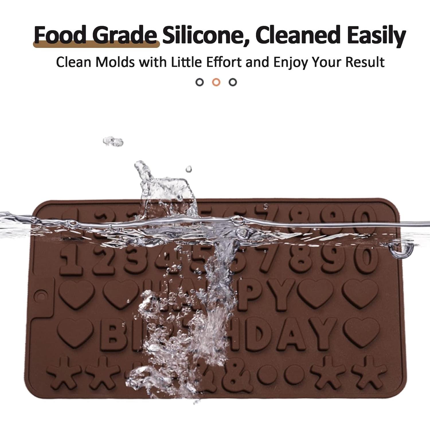 Set de 4 Moldes de Silicona para Letras y Números LIOUCBD