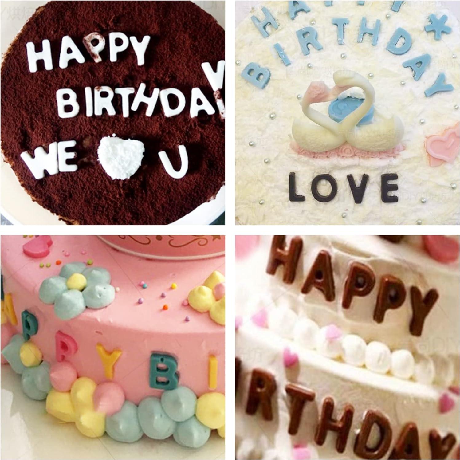 Set de 4 Moldes de Silicona para Letras y Números LIOUCBD