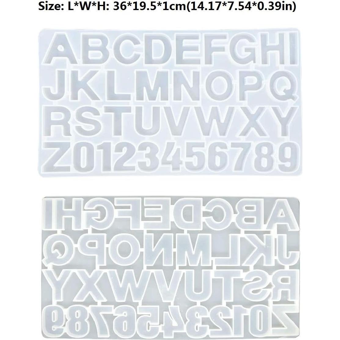 Molde de Silicona para Resina Alfabeto Numérico SUNKOOL 36x19.5cm