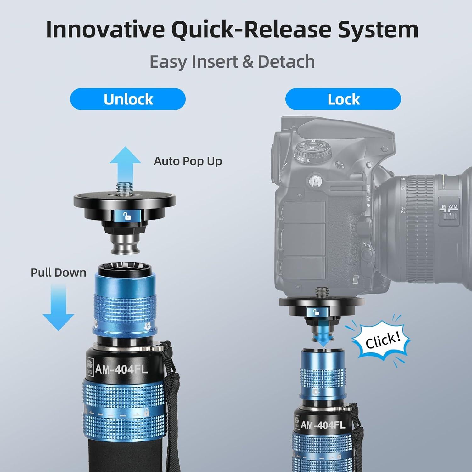 Monopie de Cámara SIRUI AM-404FL Aluminio 190.5cm 12kg