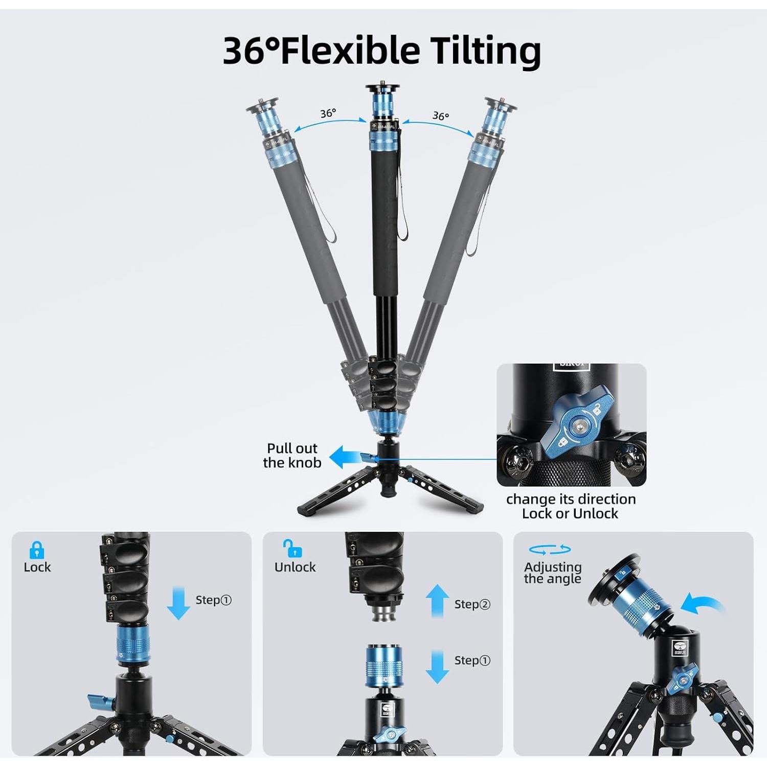 Monopie de Cámara SIRUI AM-404FL Aluminio 190.5cm 12kg