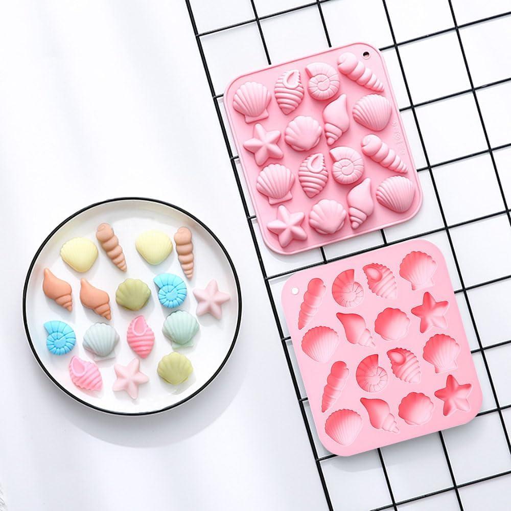 Moldes de Silicona 3D Animales Marinos FQYN 2Pcs Rosa Verde