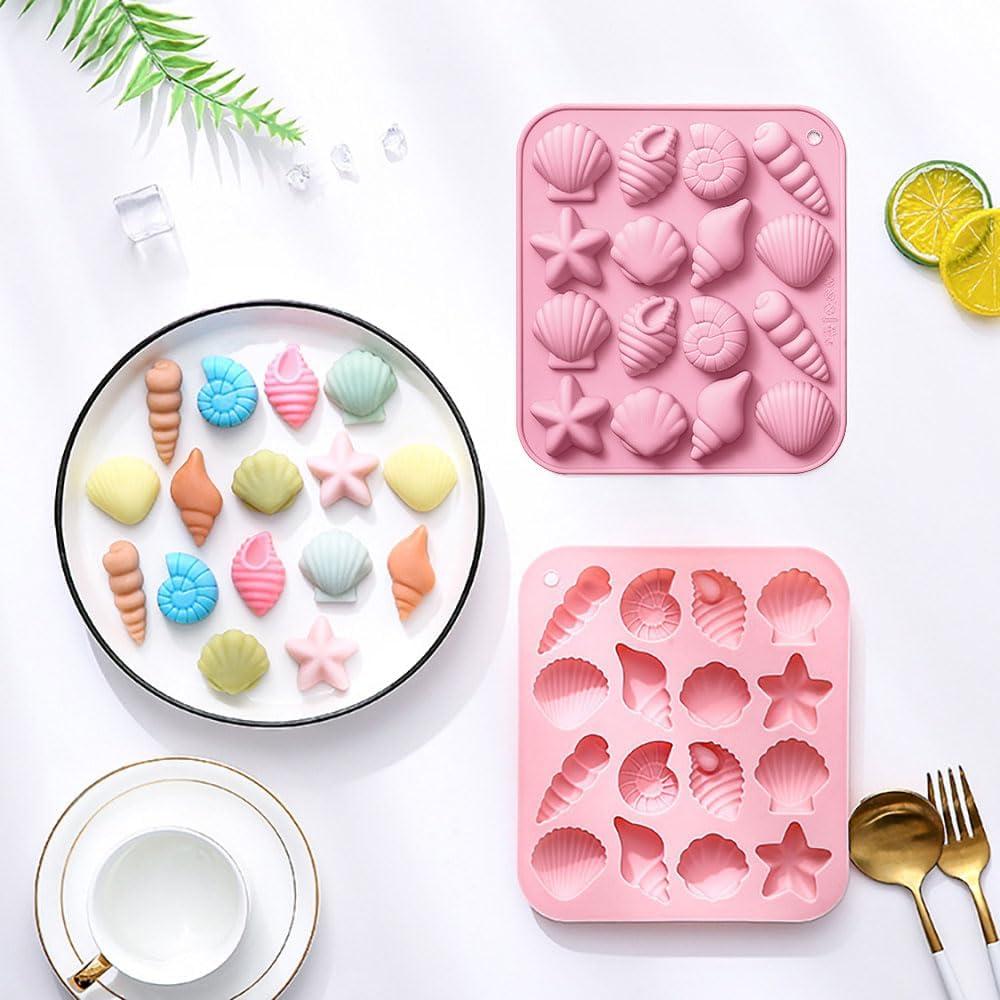 Moldes de Silicona 3D Animales Marinos FQYN 2Pcs Rosa Verde