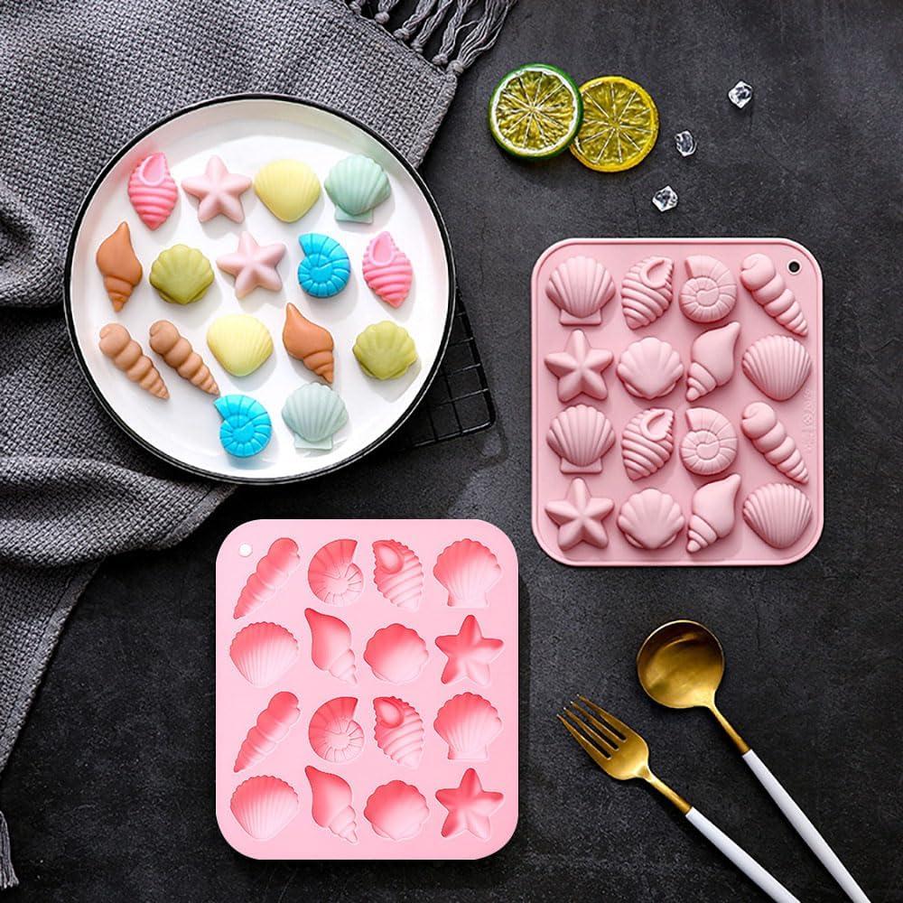 Moldes de Silicona 3D Animales Marinos FQYN 2Pcs Rosa Verde