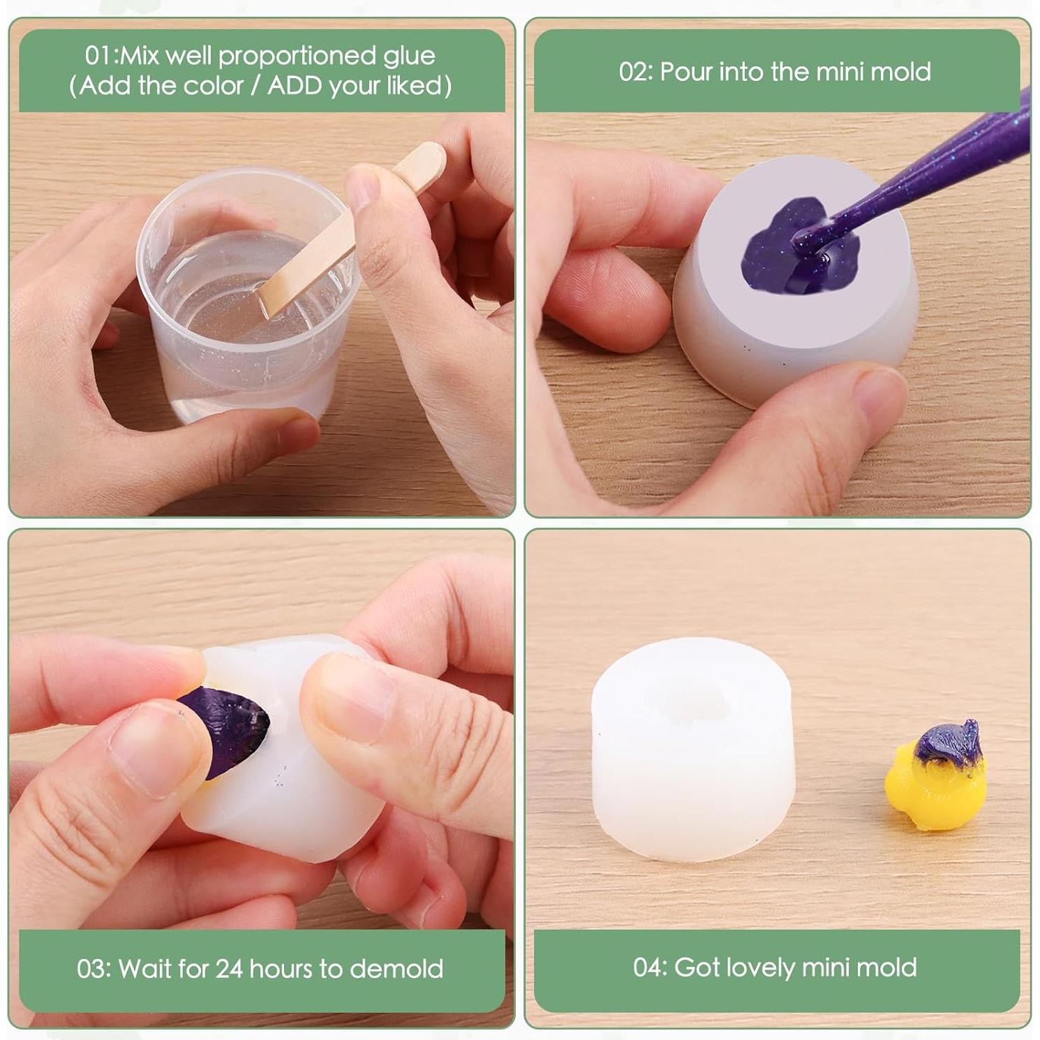 Paquete de 2 Moldes de Resina Klfoho Búho Mini 3D Silicona