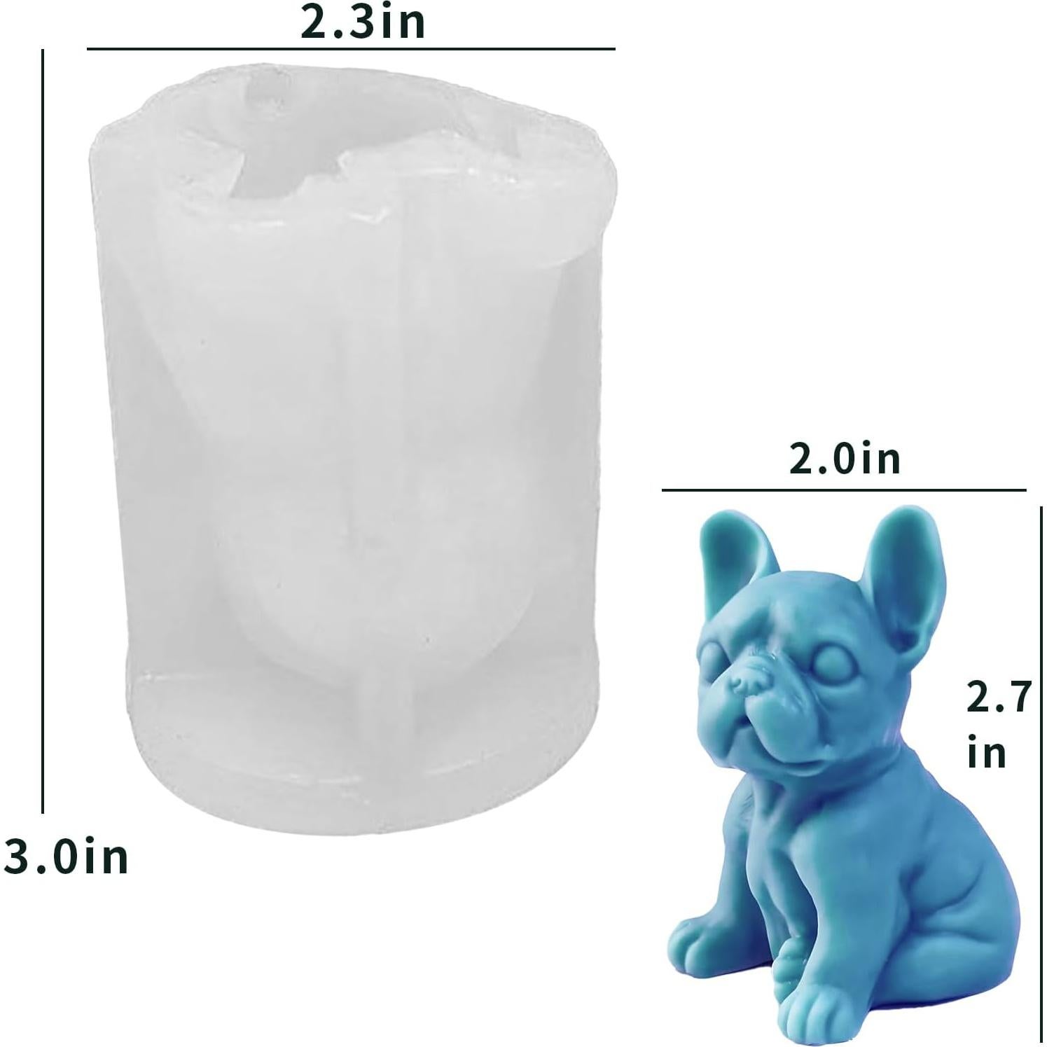 Molde de Silicona 3D Bulldog Japleed para Velas y Jabón