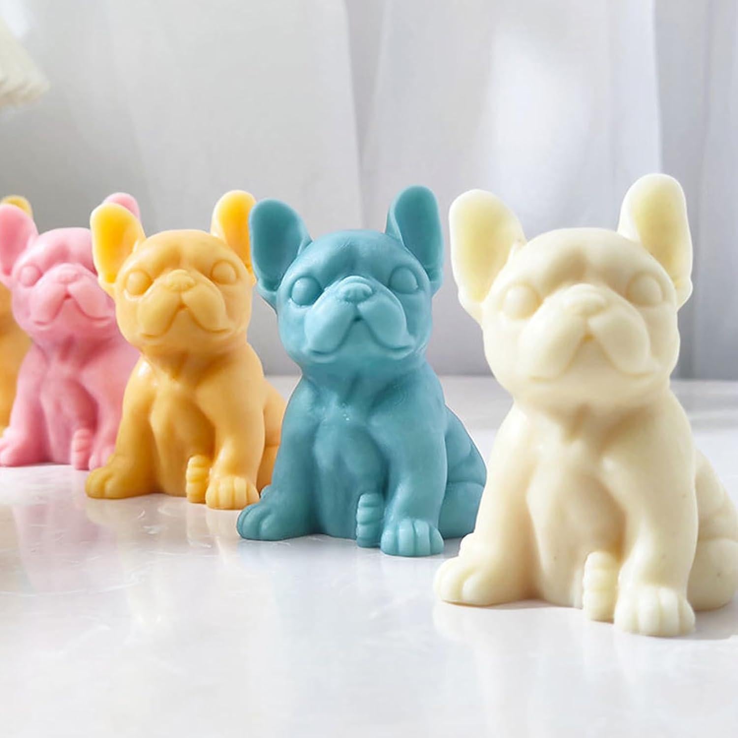 Molde de Silicona 3D Bulldog Japleed para Velas y Jabón