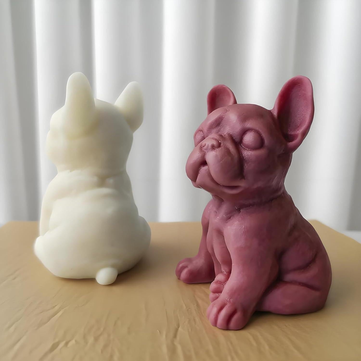Molde de Silicona 3D Bulldog Japleed para Velas y Jabón