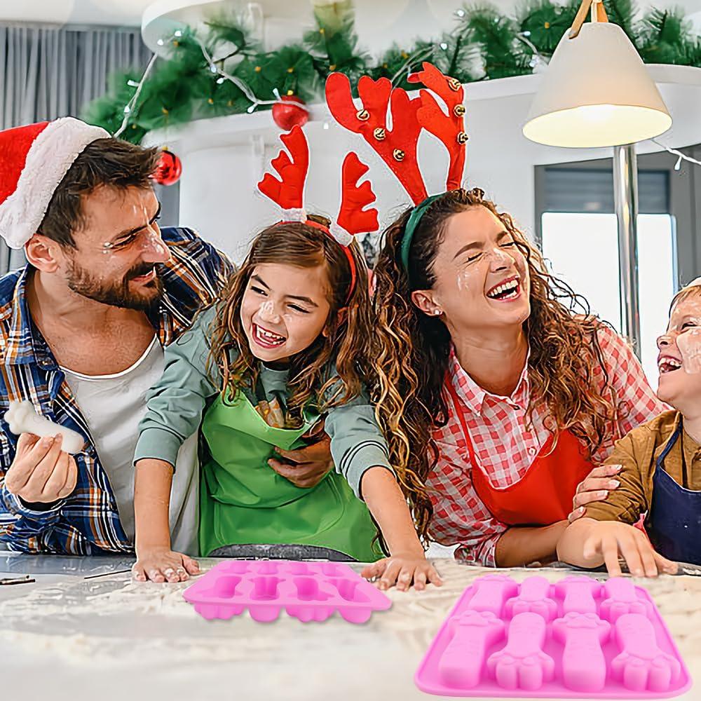 Moldes de Silicona en Forma de Patas de Gato 2 Piezas 8 Cavidades