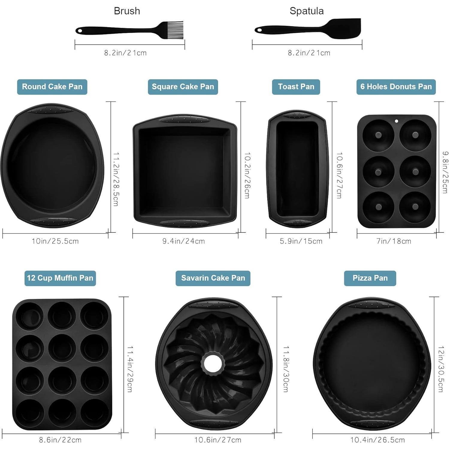 Set de Moldes de Silicona Antiadherente Aschef 9 en 1