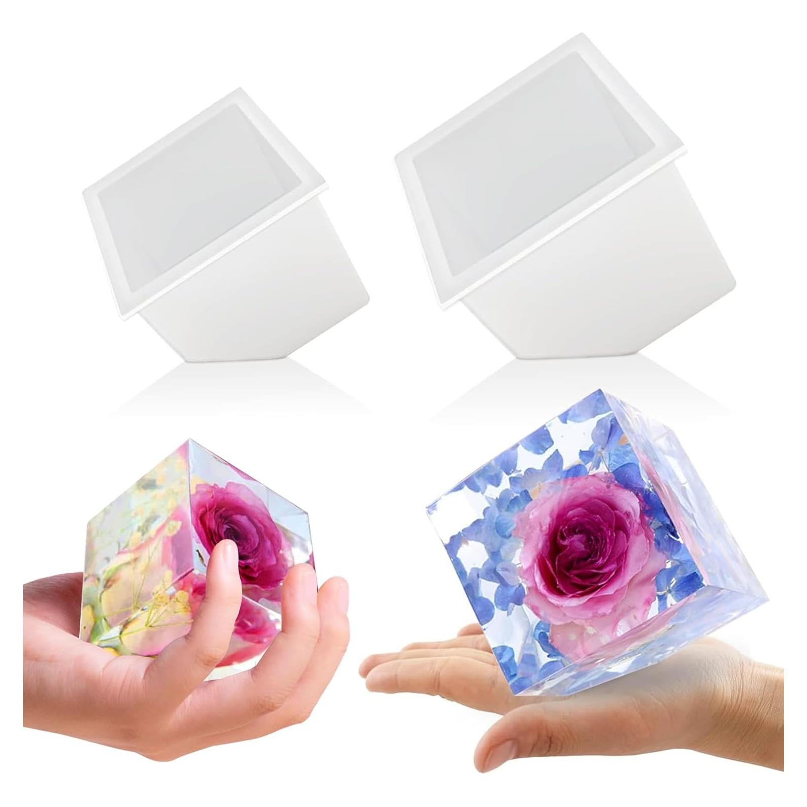 Moldes de Silicona de Cubo Grande Voaesdk 2 Pcs 10.4 cm 8.5 cm