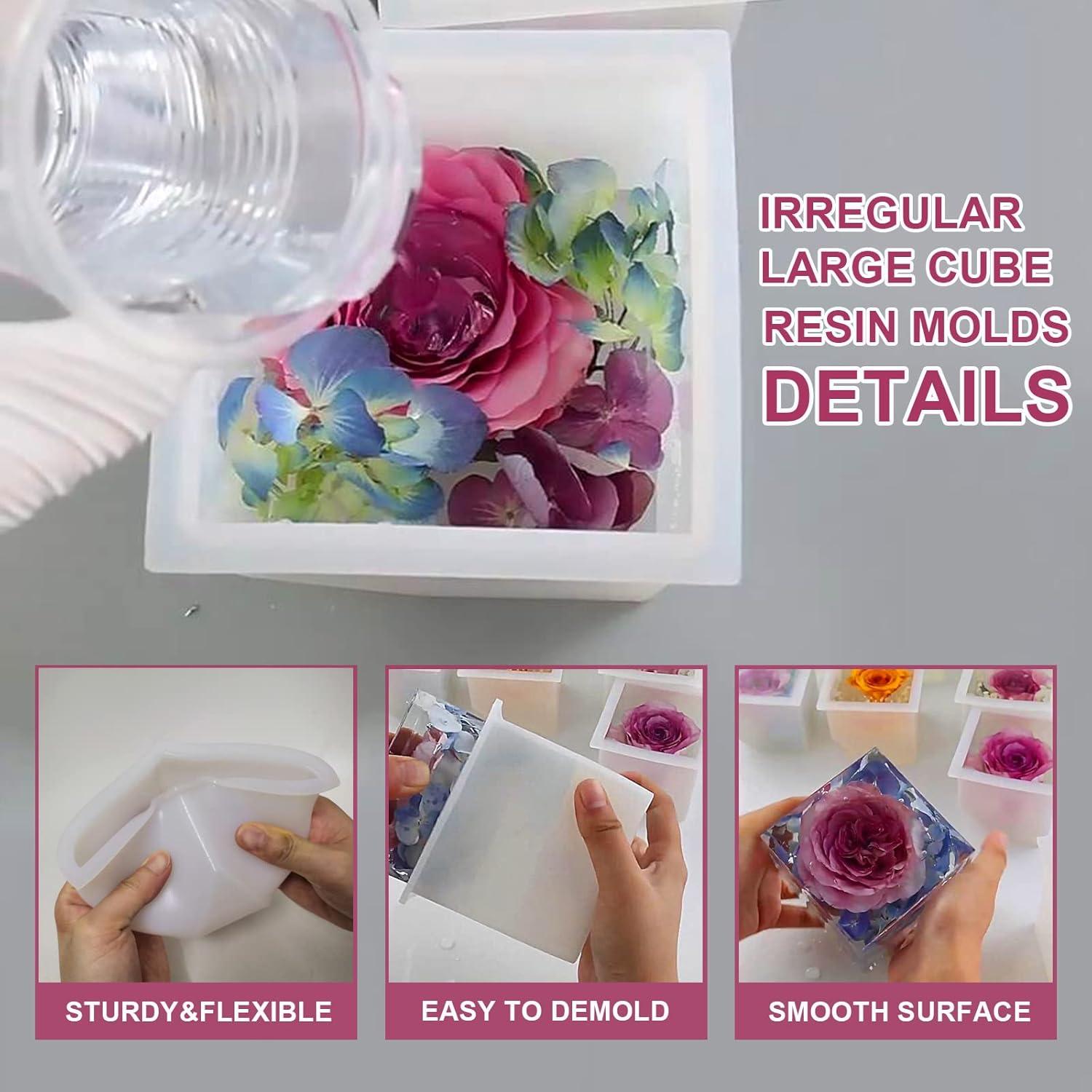 Moldes de Silicona de Cubo Grande Voaesdk 2 Pcs 10.4 cm 8.5 cm