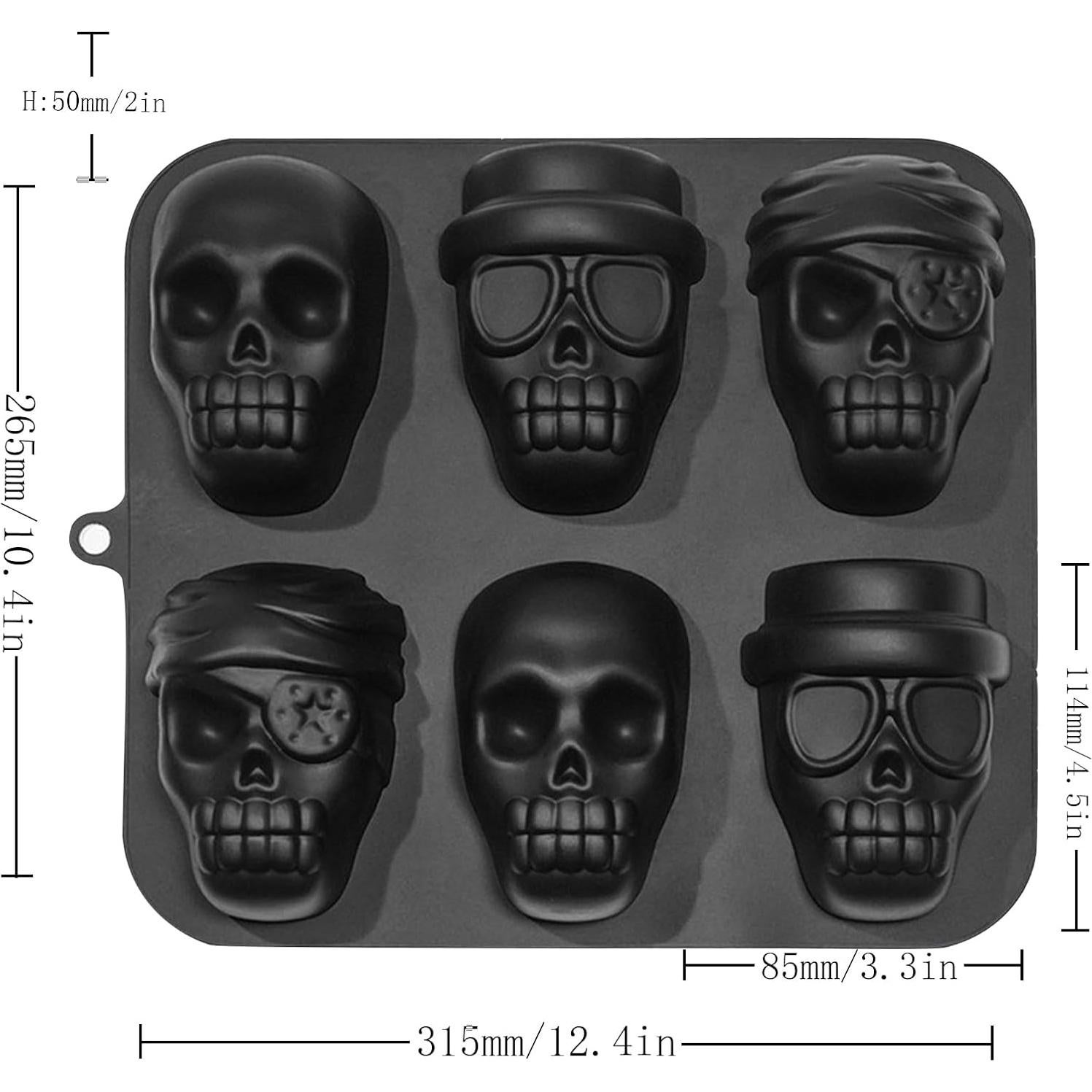 Molde de Silicona para Pastel Calavera TinLeJa 6 Cavidades