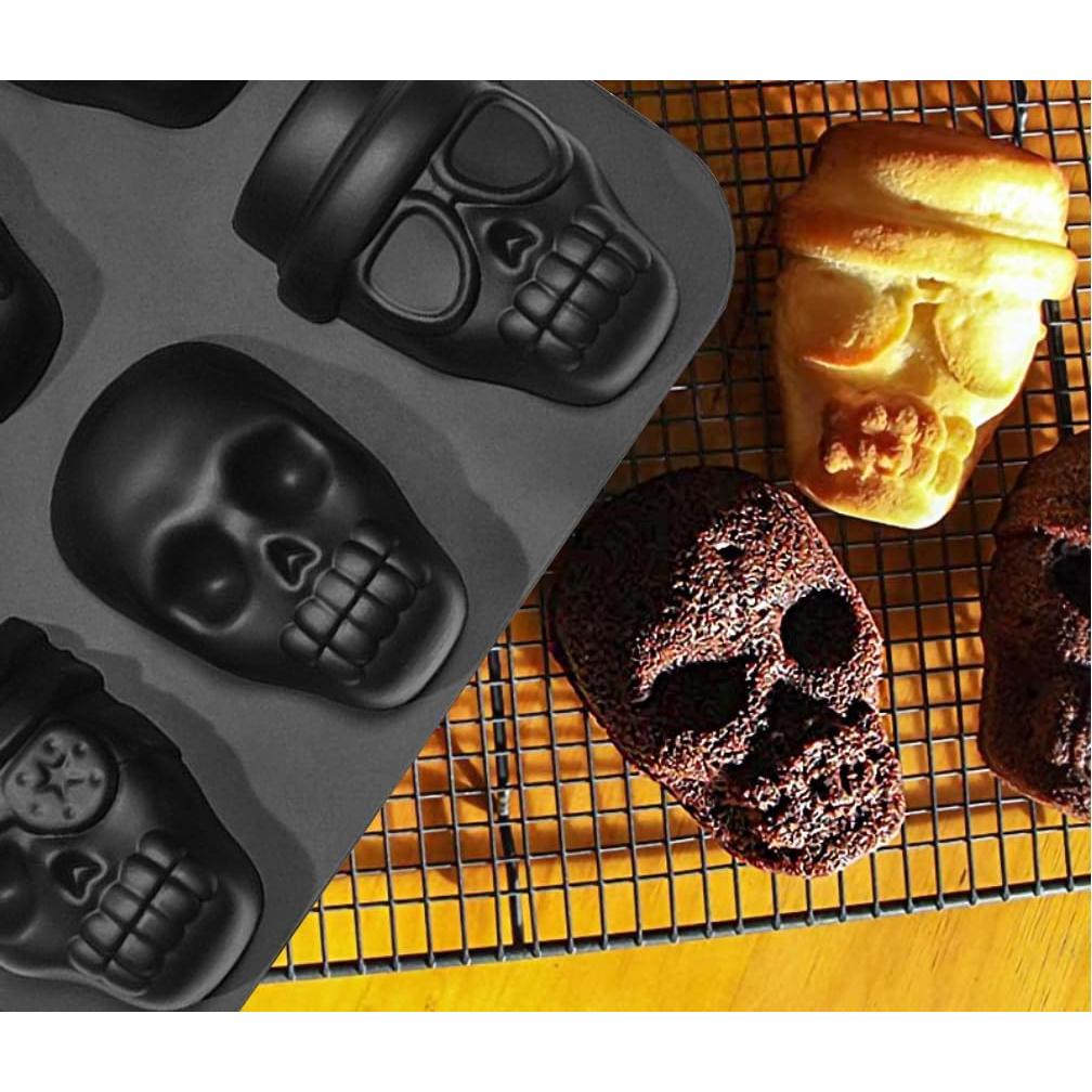 Molde de Silicona para Pastel Calavera TinLeJa 6 Cavidades