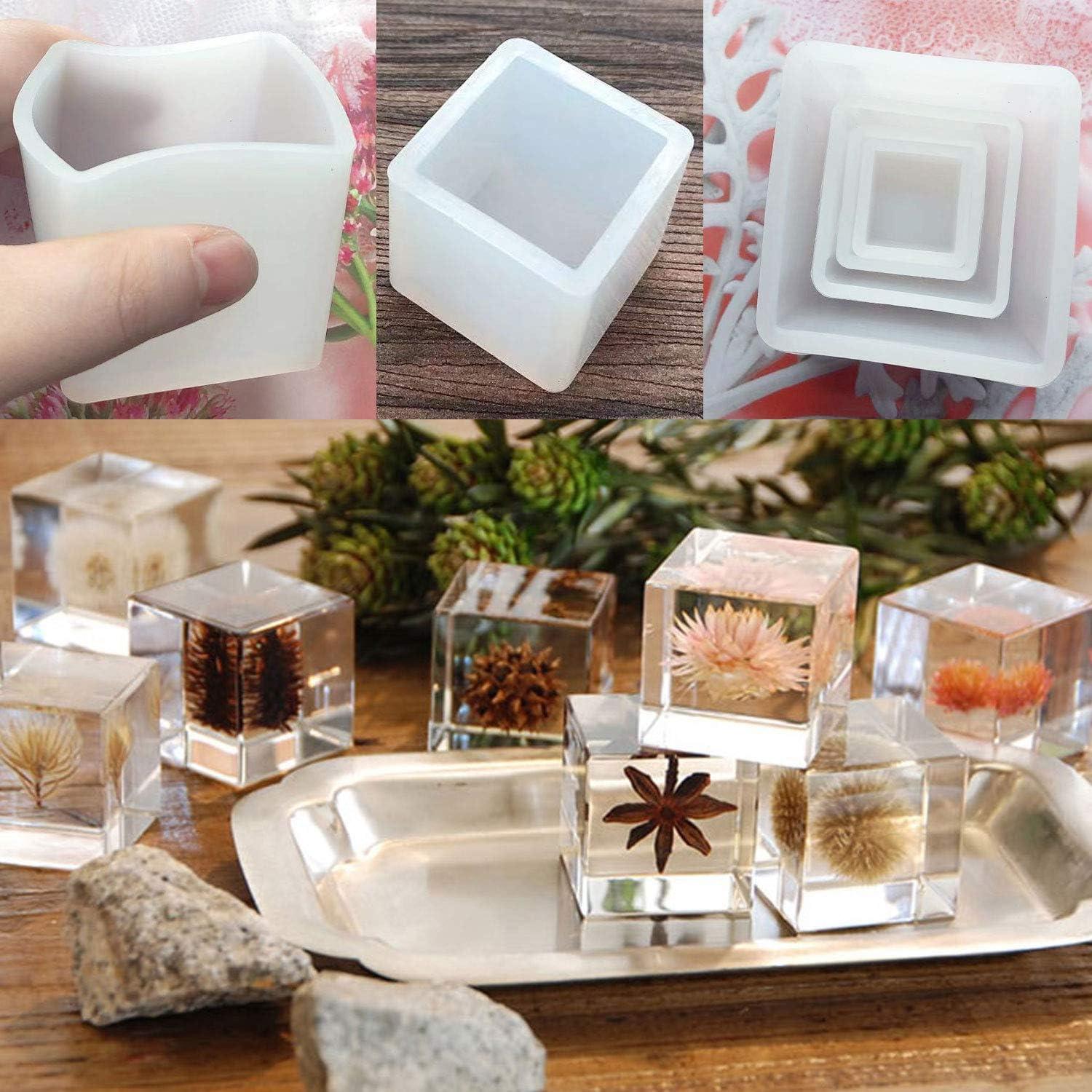 Moldes de Resina Cuadrados Luckkyme - 4 Tamaños Silicona