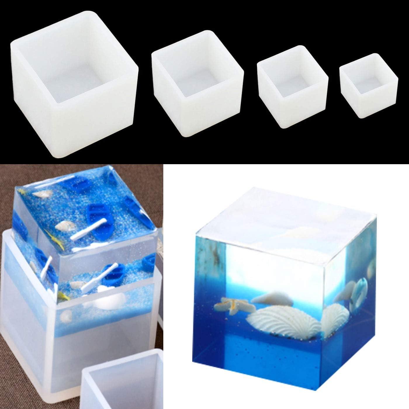 Moldes de Resina Cuadrados Luckkyme - 4 Tamaños Silicona