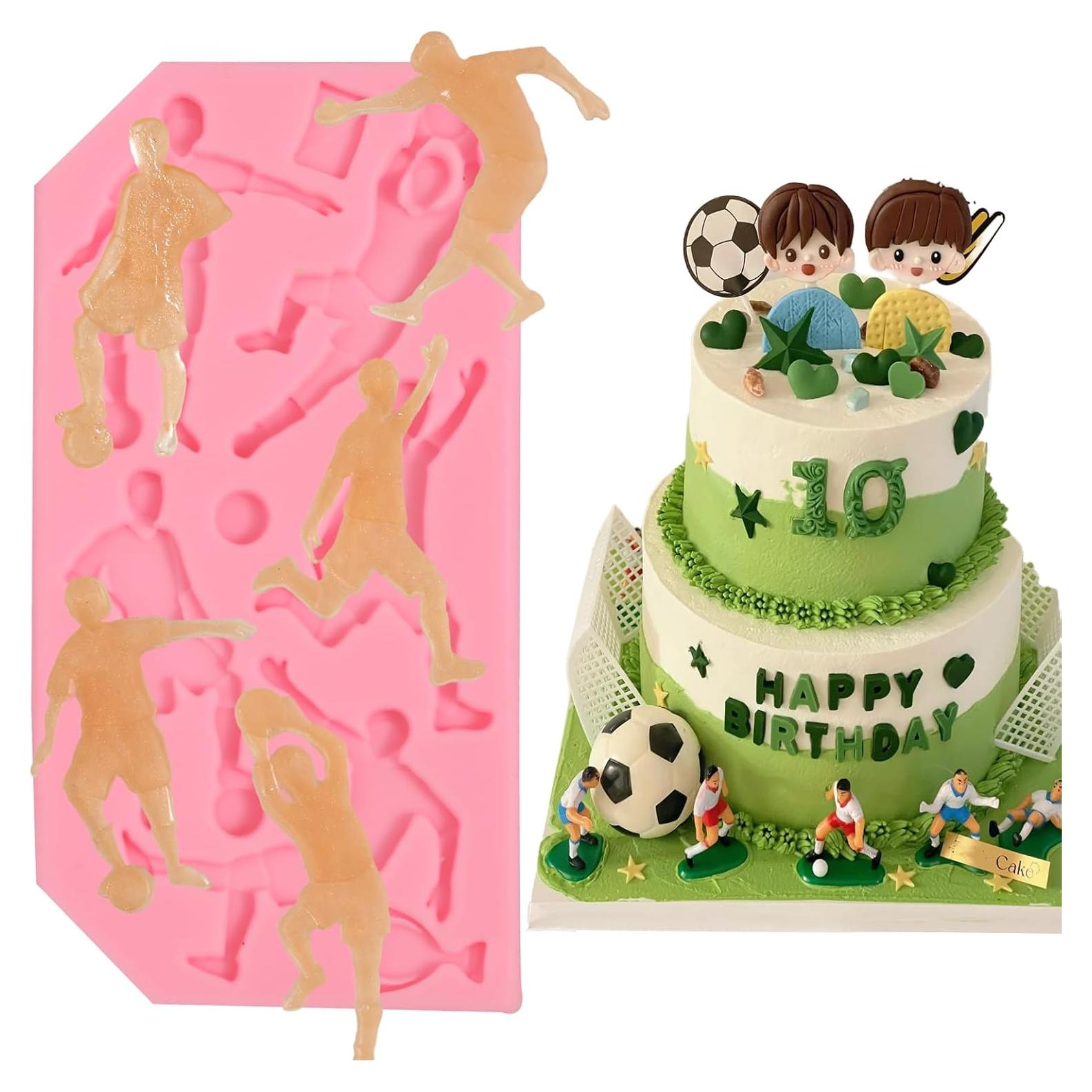 Molde de Silicona para Pasteles IKOJING Jugador de Fútbol