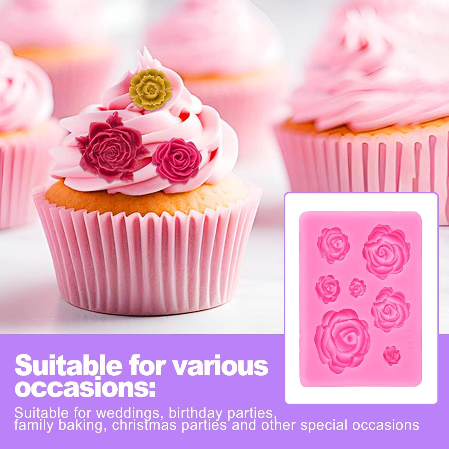 Moldes de Fondant ZeriLion Rosa para Decoración de Pasteles